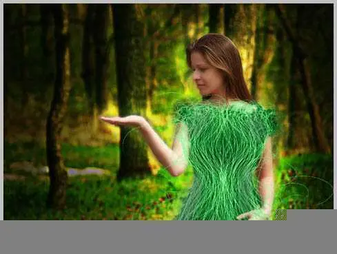 Photoshop合成制作树林中与蝴蝶交流的仙子