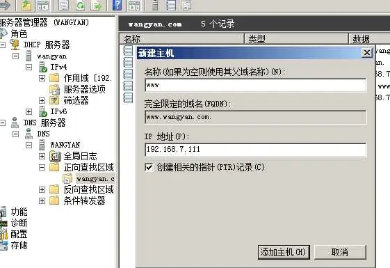 Windows虚拟机下 DHCP和DNS配置，远程登录。