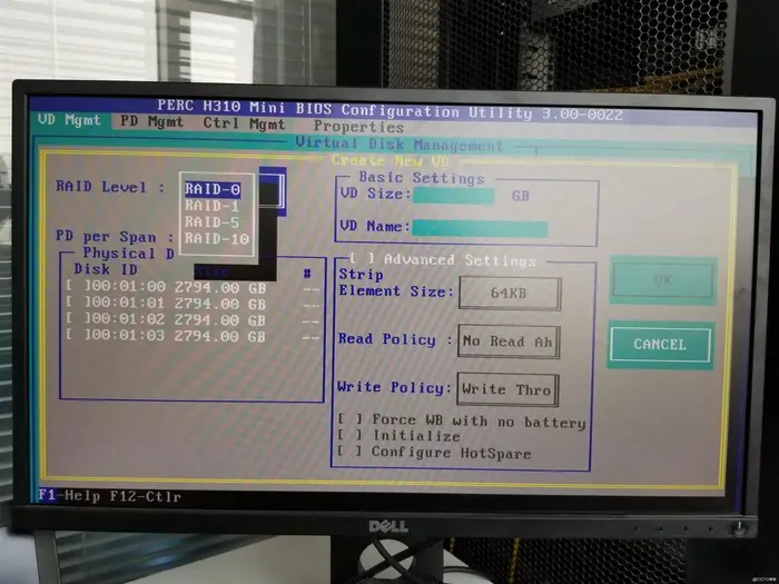 戴尔服务器R720做Raid 0并安装VMware ESXi 6.7系统方法