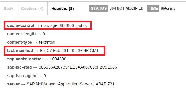 Where is ABAP Netweaver HTTP 304 not modified set