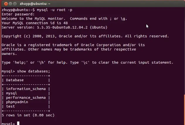 Ubuntu 下安装 Mysql