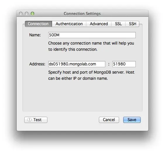 【mongodb 学习一】环境搭建之 mac 下连接 mongodb 的UI 客户端
