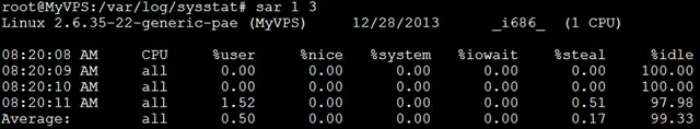 sar 找出系统瓶颈的利器 目前Linux上最为全面的系统性能分析工具之一 直接 sar -dur 1 30 即可看内存 CPU和IO占用