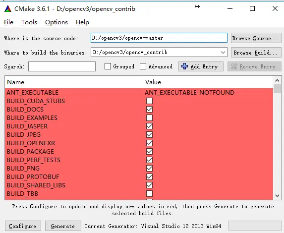 在Windows下编译扩展OpenCV 3.1.0 + opencv_contrib 及一些问题