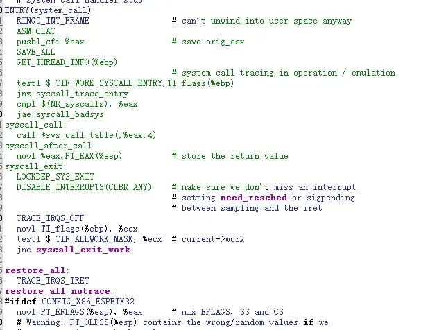 《Linux内核分析》-- 扒开系统调用的三层皮（下）之system_call中断处理过程  20135311傅冬菁