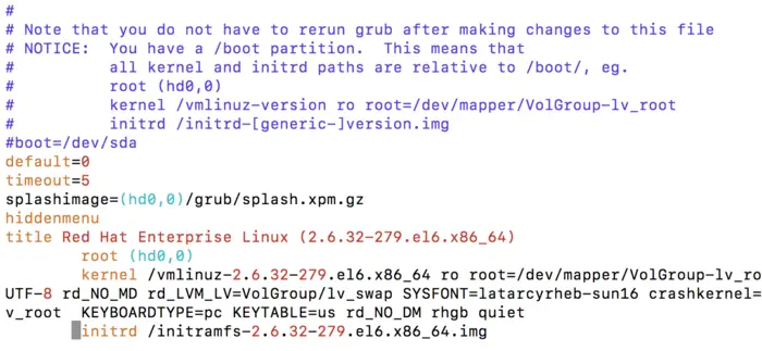 设置GRUB密码以防止单用户模式下root密码被恶意更改
