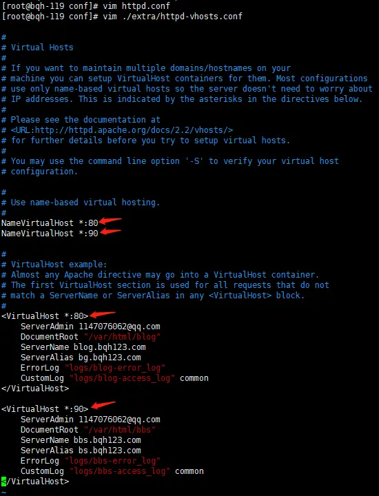 Apache基于域名、端口、IP的虚拟主机配置（Centos 6.5）