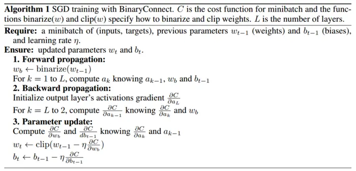 论文翻译：BinaryConnect: Training Deep Neural Networks with binary weights during propagations
