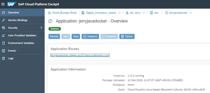 将SpringBoot应用Docker化并部署到SAP云平台